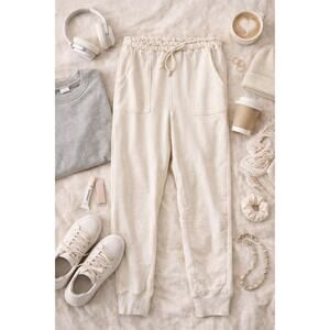 Abercrombie & Fitch Women's Soft A&F Collection Jogger Sweatpants Oatmeal SZ XL